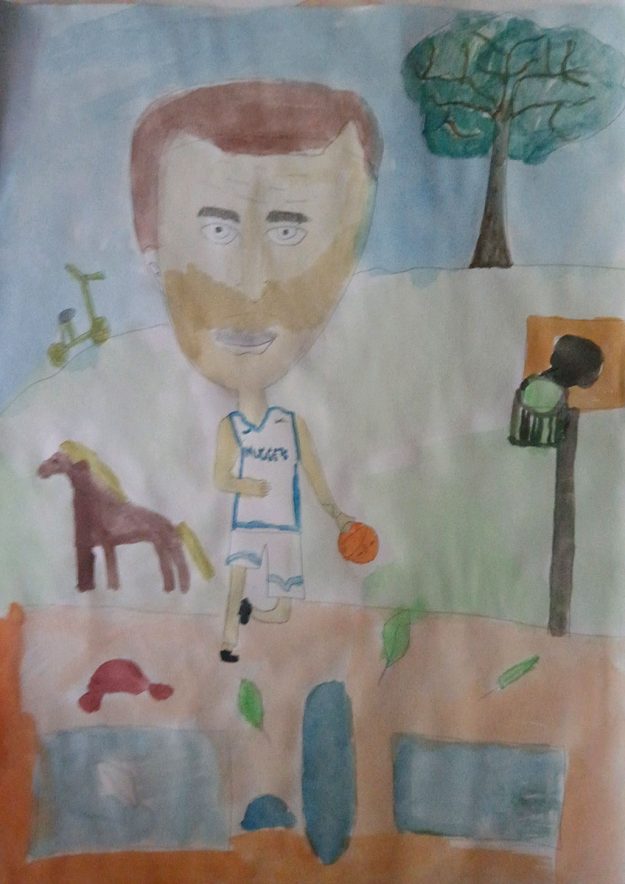 Карикатура 41: Никола Јокић Аутор: Марија Јовић, 8. разред ОШ „Лаза К. Лазаревић“, Шабац Ментор: Тања Павловић