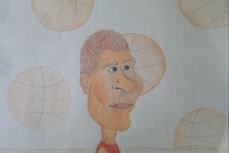 Карикатура 42: Никола Јокић Аутор: Петра Топаловић, 8. разред ОШ „Лаза К. Лазаревић“, Шабац Ментор: Тања Павловић