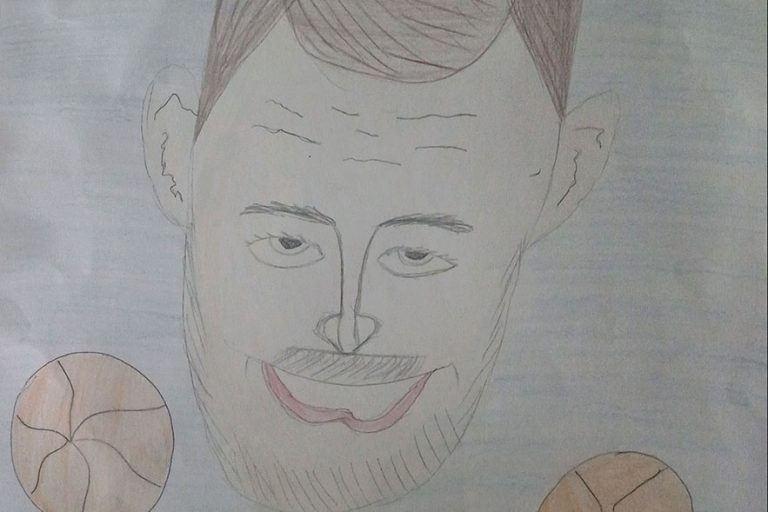 Карикатура 43: Никола Јокић Аутор: Лена Марковић, 8. разред ОШ „Лаза К. Лазаревић“, Шабац Ментор: Тања Павловић