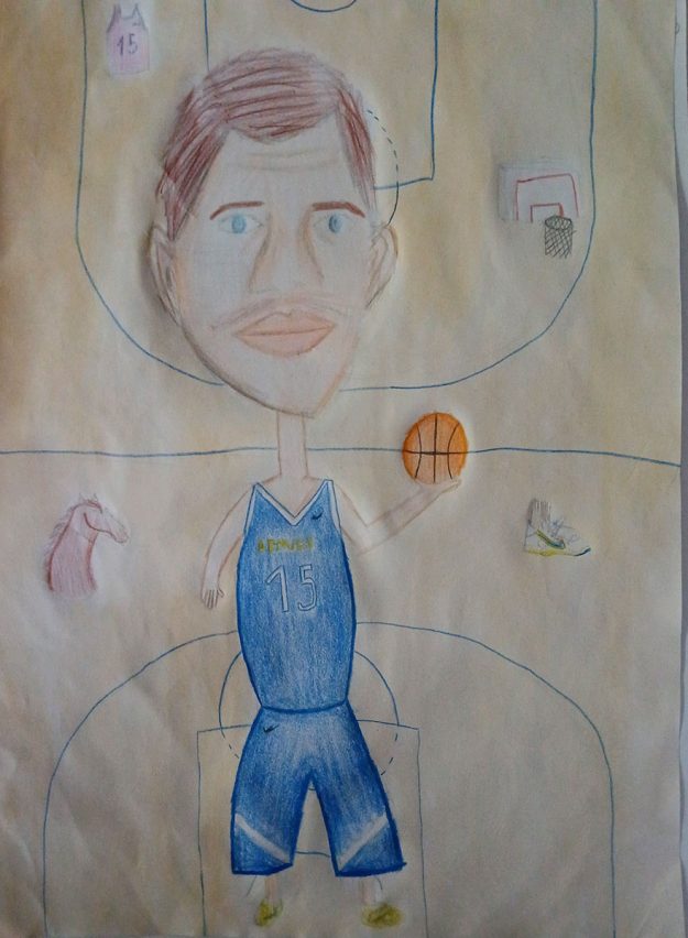 Карикатура 46: Никола Јокић Аутор: Сара Ракић, 8. разред ОШ „Лаза К. Лазаревић“, Шабац Ментор: Тања Павловић