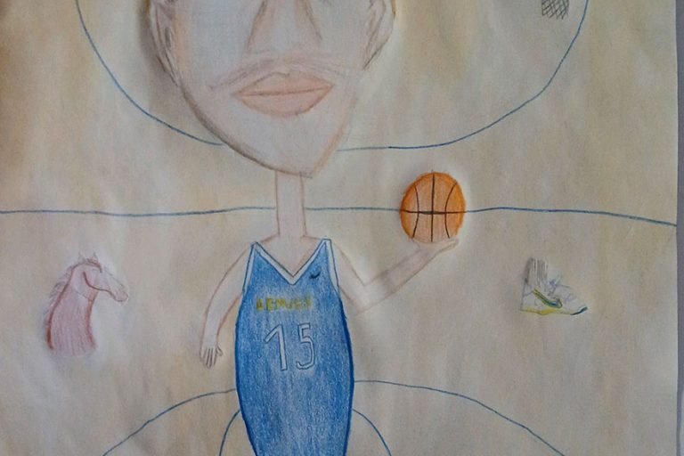 Карикатура 46: Никола Јокић Аутор: Сара Ракић, 8. разред ОШ „Лаза К. Лазаревић“, Шабац Ментор: Тања Павловић