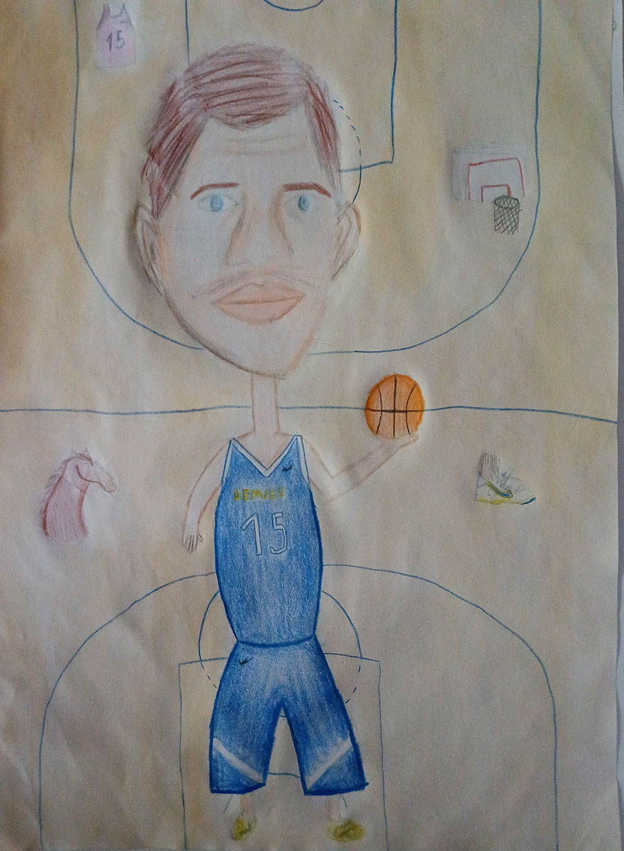 Карикатура 46: Никола Јокић Аутор: Сара Ракић, 8. разред ОШ „Лаза К. Лазаревић“, Шабац Ментор: Тања Павловић