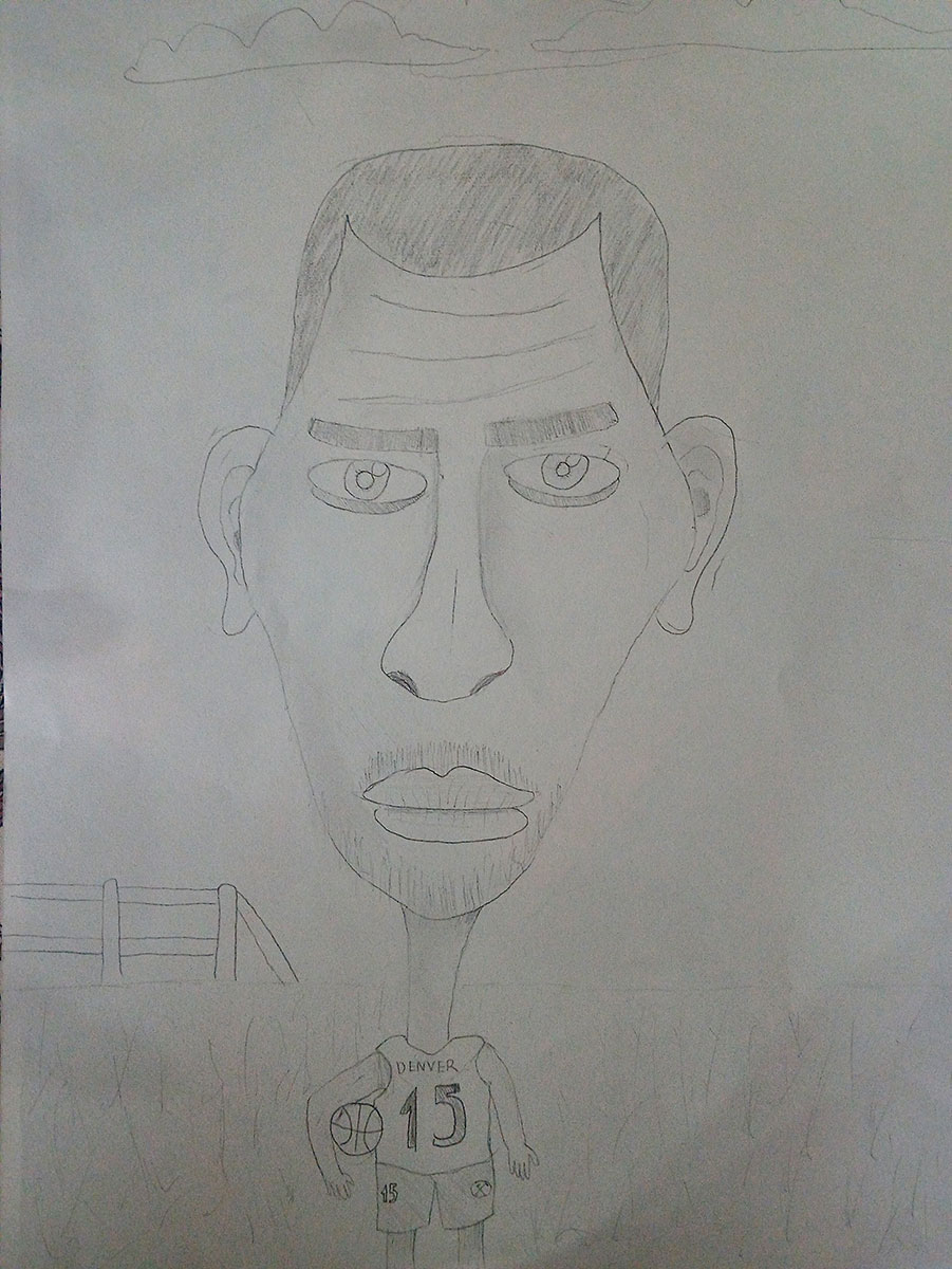 Карикатура 47: Никола Јокић Аутор: Алекса Љубишић, 8. разред ОШ „Лаза К. Лазаревић“, Шабац Ментор: Тања Павловић