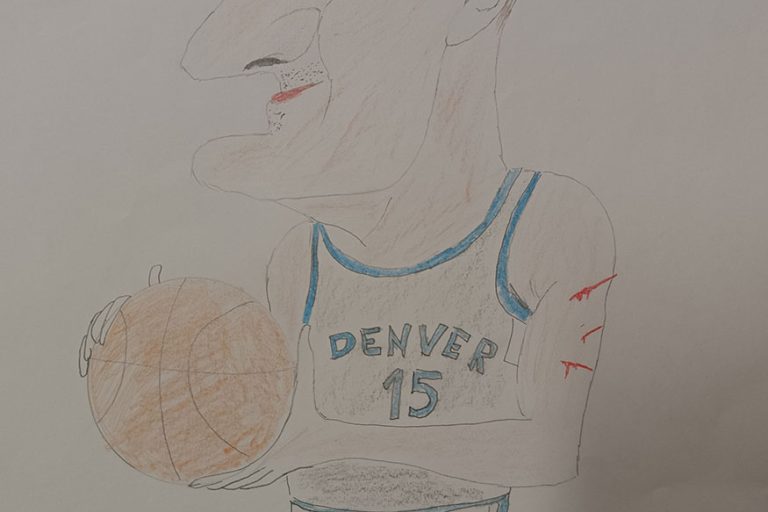 Карикатура 54: Никола Јокић Аутор: Филип Антонијевић, 4/3 ОШ „Доситеј Обрадовић“, Пожаревац Ментор: Андријана Радуљевић