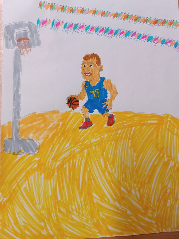 Карикатура 56: Никола Јокић Аутор: Софија Миљковић, 4/3 ОШ „Доситеј Обрадовић“, Пожаревац Ментор: Андријана Радуљевић