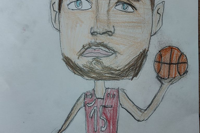 Карикатура 57: Никола Јокић Аутор: Андреа Видосављевић 3/4 ОШ „Др Драгиша Мишовић“, Чачак Ментор: Маријана Глишић