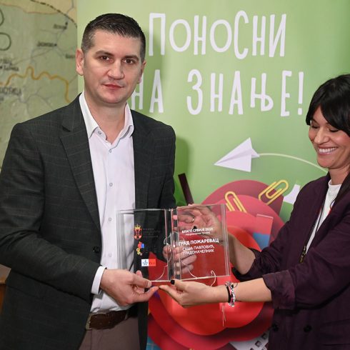 Саша Павловић, градоначелник Пожаревца и Сања Алексић ИК Клет